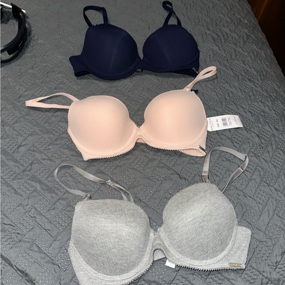 Nautica Push Up Bras 34C Bundle